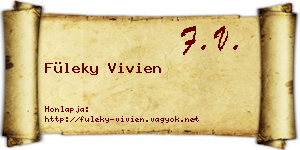 Füleky Vivien névjegykártya